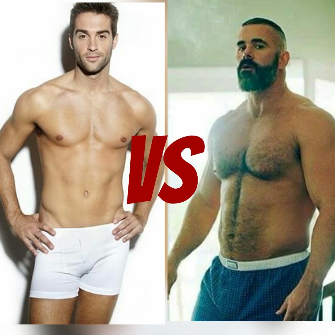 Who do you think will win??? The smooth chested stubble face stud…..or the meatier hairy bearded man’s man???
How to distract your opponent…….
“If I win, you’ll lick the sweat from my pits!!!”
