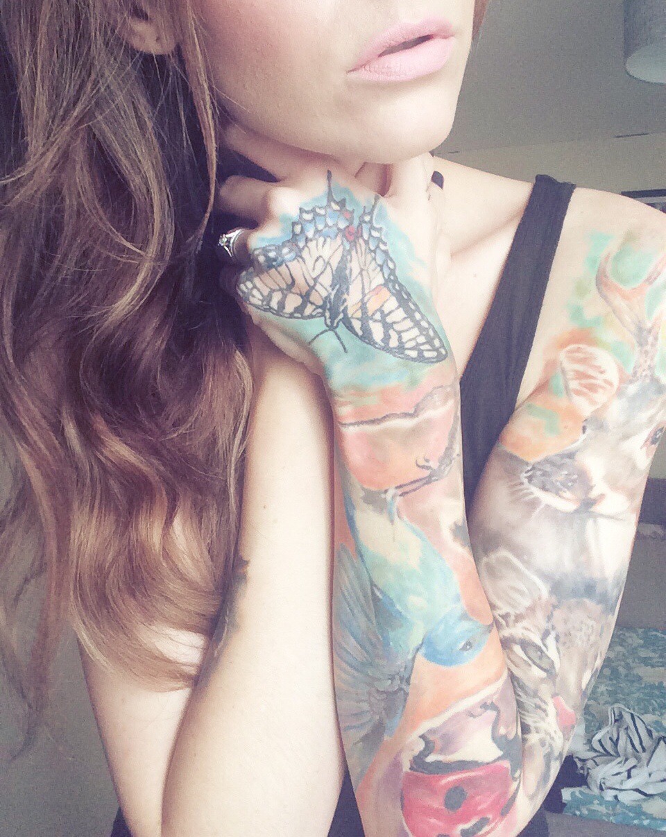 fuckyeahtattoos:  @sianyoooowww.sianyoooo.tumblr.com  Sleeve by Radu Rusuwww.facebook.com/radurusutattoo