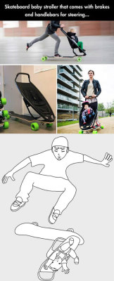 thingsmakemelaughoutloud:Tony Hawk’s Stroller- Funny and Hilarious -