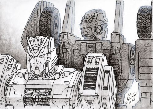 Sixshot and his son Quickswitch who’s also a Six-Changer but an autobot. I don’t know ho