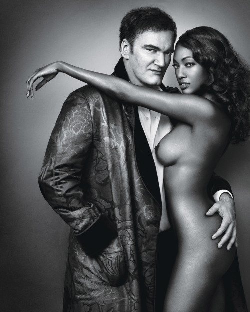  Quentin Tarantino and Nichole Galicia photographed by Marc Hom for W Magazine February 2013. 