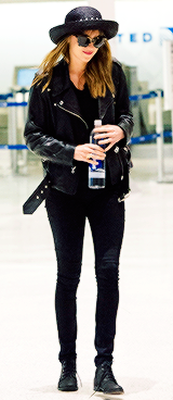 fiftyshadesofgreydaily:  Dakota arrives at JFK Airport in New York City. (May, 03)