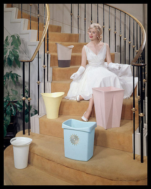 labrys2: theniftyfifties: 1950s advertisement for trash cans.   me sitting with my friends