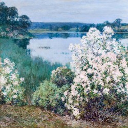 myfairynuffstuff:  Willard Metcalf - Kalmia, 1905. Oil on canvas. 