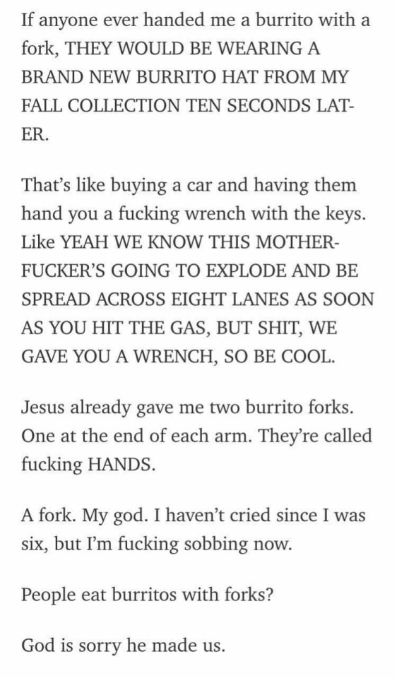 The Worlds Greatest Burrito Story Told By @luckyshirt On Twitter