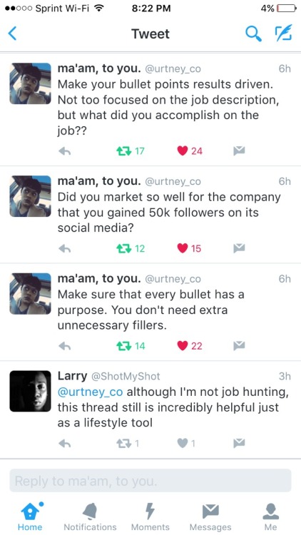 iatrogenic:   blaquerose:  afroclusterfunk:  purplechocolatekisses:  Help Everyone Find A Job In Their Field  Money cat can only do so much  @special-agent-tits-akimbo  Screenshot posts like this stress me out so much because CHARGE YOUR PHONE I FEEL