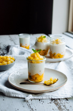 omg-yumtastic:  (Via: hoardingrecipes.tumblr.com)   Toasted Coconut Panna Cotta with Mango, Mint, and Pineapple - Get this recipe and more http://bit.do/dGsN  Yummy