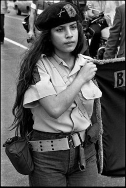  Austin, Texas, May 28, 1981. A Dallas chapter member of the Brown Berets, a Xicana/o revolutionary group organized in the late 1960’s, at a police brutality demonstration. 