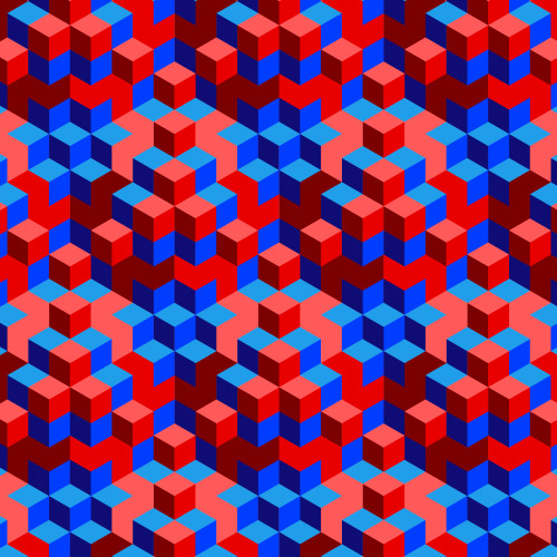 #neometry Red & Blue #trippy #isometric #pattern #illusion #opticalillusion #psychedelic #art #i