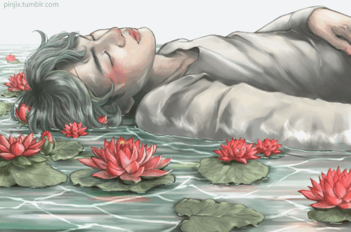 Red lotus flowers hold meaning of “rising from a dark place into beauty, and rebirth”. I found them to be perfectly fitting symbolism of Yoongi’s life, rising from humble beginnings into unexpected glory, all while staying humble.
(High res)