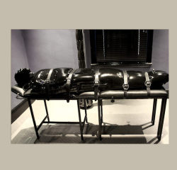 whipman-andy:  Master was quite clear: He had enough of his boy complaining about sweaty rubber suits, that he cannot stand the heat, that it was all too much… Here he was now…wearing a thick rubber suit inside the inflatable bondage bag with no perspecti