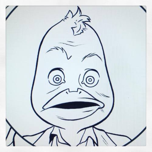 Howie inked by the amazing #joerivera #howardtheduck #joequinones