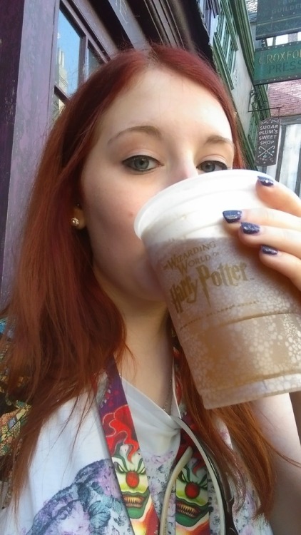 Enjoying some butter beer