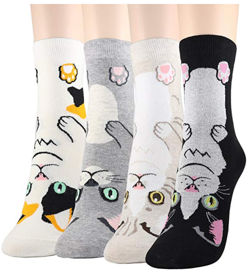 whirelez:Cute Design Casual Cotton Crew SocksThese are really adorable! I love that the kittens look