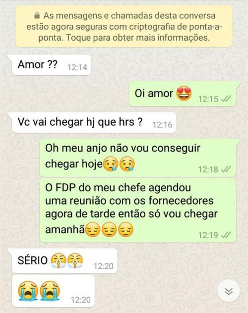 assumir o chifre te permit ter conversas assim com sua safada