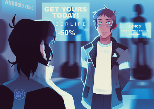 paladinbluespace: Klanceaumonth Day 20 : l̵e̵a̵k̵i̵r̵a̵  DetroitBecomeHuman AU sorry not a fan of le