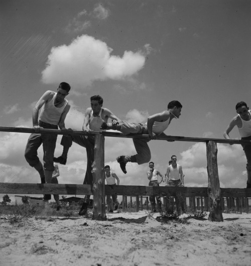 Daniel Field, Georgia. Air Service Command. Enlisted Men Going Through the Obstacle Course.Jack Dela