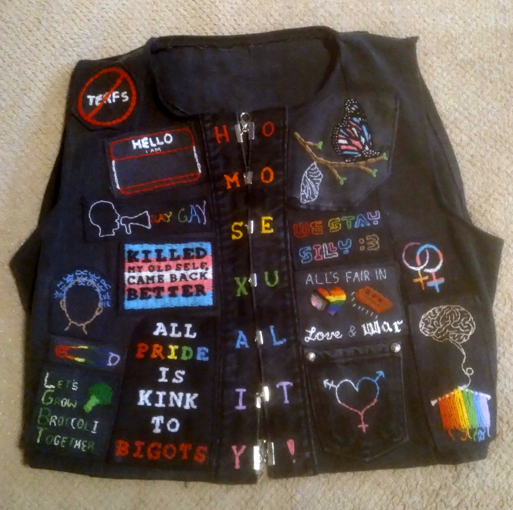 Trans Patch, Queer Pride Patch, LGBTQ Gift, Punk Patches ,Denim Jacket –  ANIMAL FACE TEES