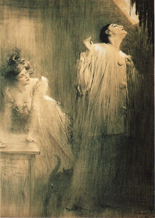 silenceformysoul:Charles Lucien Léandre (1862-1934) - Pierrot et Colombine
