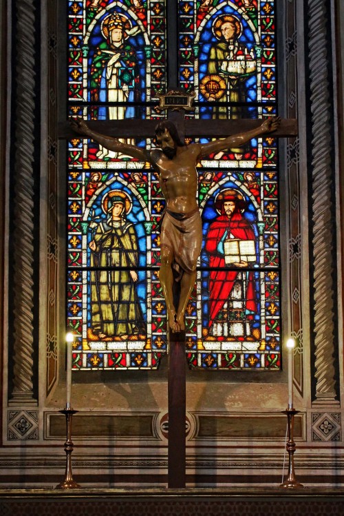Donatello’s crucifix in the Basilica of Santa Croce, Florence.
