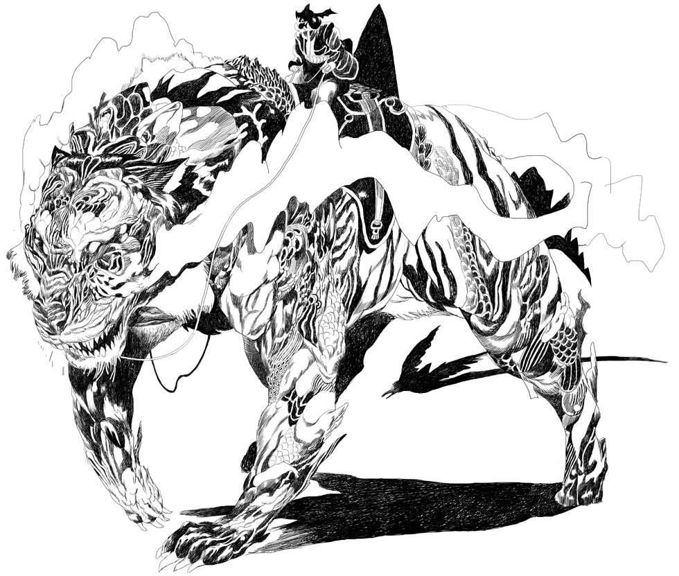 loic-locatelli:  Tentative de dessin inspiré par les monstres mythologiques de Katsuya