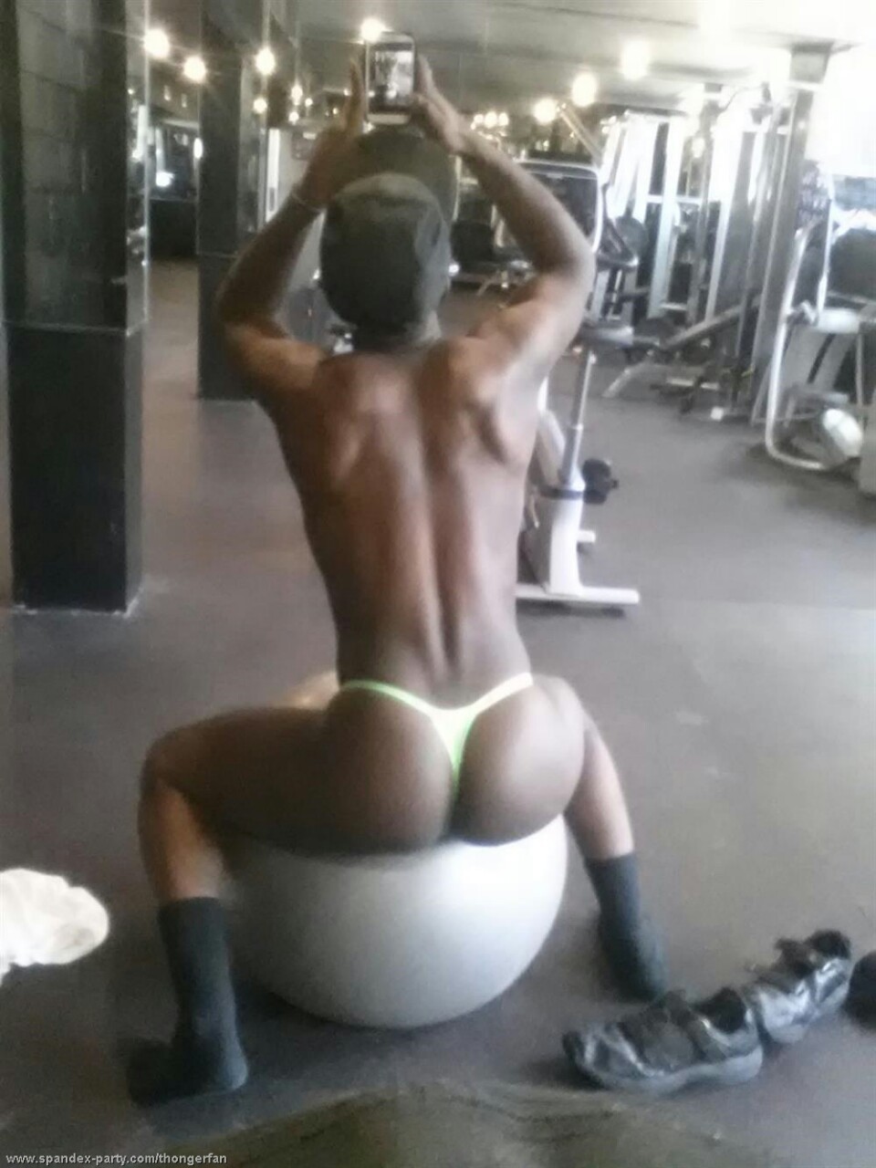manthongsnstrings:  thongerdude:  Thong workout at gym! Best part about working out