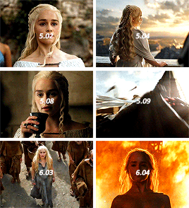 blakeilvely:  Daenerys Targaryen’s appearences throughout the seasons (Jon’s