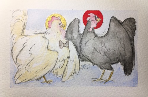 More Good Omens Chickens Because This Is Where I Am As An Artist Right Now. I Tried To Make Crowley Skinnier