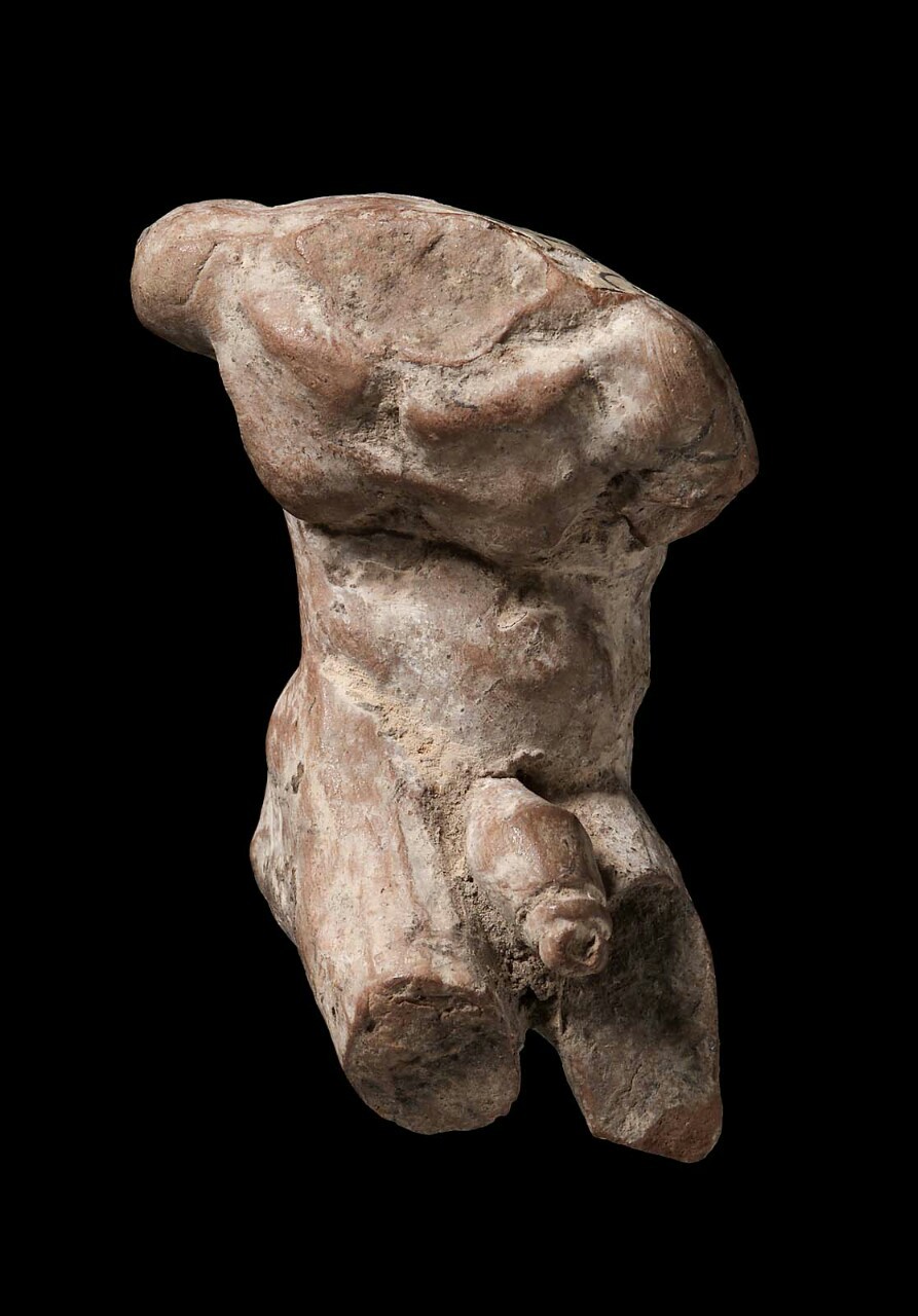 theancientwayoflife: ~Torso with a Large Phallus.  Culture: Greek, East Greek Period: