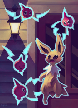 pombei:  Eevee House - Jolteon Some Rotom