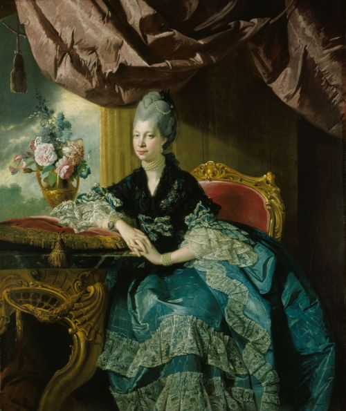 Portrait of Queen Charlotte, by Johann Zoffany, Royal Collection, London.