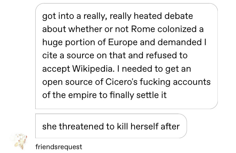 nuka-rockit:headspace-hotel:headspace-hotel:mrspider-deactivated20221213:mrspider-deactivated20221213:okay unrelated but what was the funniest red flag in ur worst relationshipthe whiplash of these notesReading the notes like I feel so sorry for all of