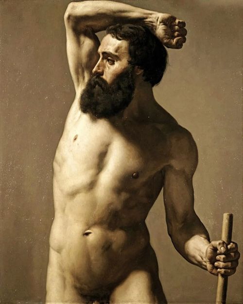 antonio-m:  “Torso - Male Nude Study”. c.1820 - Jules Eugene Lenepveu (1819-1898). French painter.