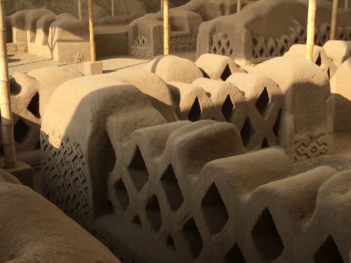 Adobe decoration, Chan Chan city, a Chimu archeological site, Trujillo, Peru, 15th century