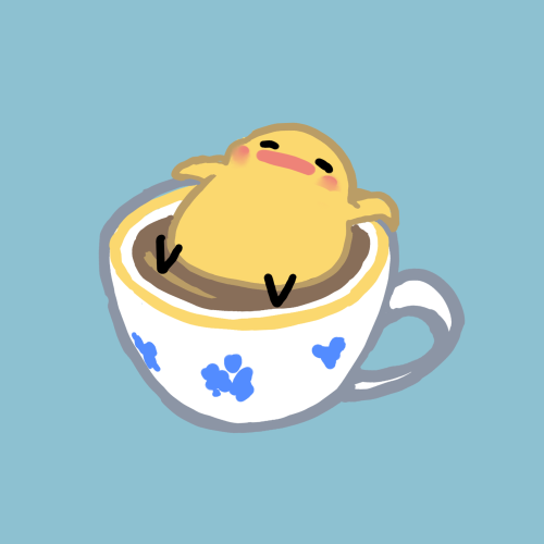 These tired birdblobs need their coffee / tea fix for the morning(These icons were made as a surpris