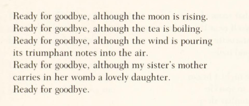 Nina Cassian, ‘Ready for Goodbye’ (trans. William Jay Smith), Life Sentence: Select