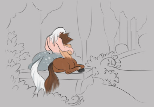 blowingoffsteam2: A sketch I did from a scene in Fantasia before doing the full centaur painting.