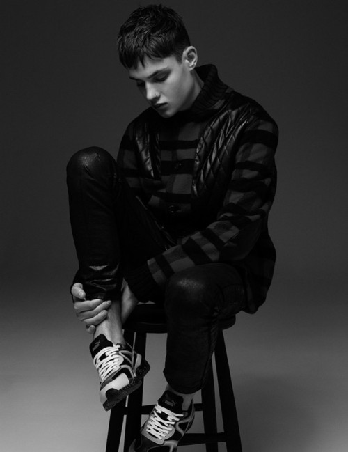 bothsidesguys: NATHAN JONES by LAURENCE ELLIS in McQ by Alexander McQueen x PUMA FW 14 Lookbook. ale