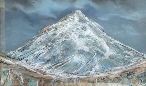 Michelle Cohen (b.1978) - Goatfell. Mixed media on perspex.