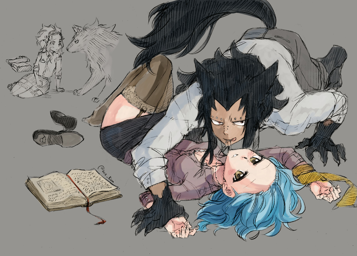 inksterlol:  dancingani:  rboz:  Gajevy Werewolf AUIn which Levy and Gajeel work