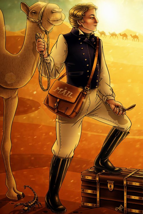 james fitzjames traveling through the syrian desert to deliver the India mails!a commission for @fab