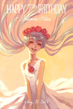 fadingshoreline:  Happy Birthday Miku! 