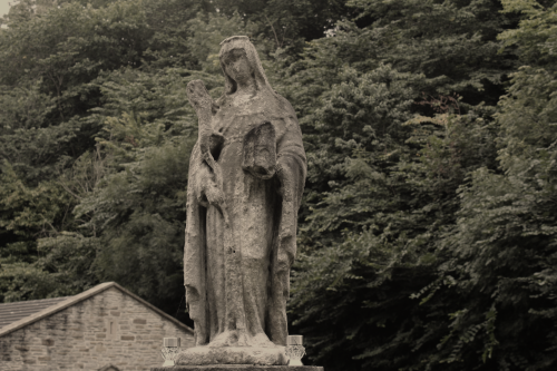 Statue of St. Gwenffrewi, Holywell, Wales