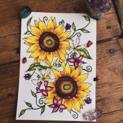 luna-patchouli:  Sunflowers and jasmine tattoo
