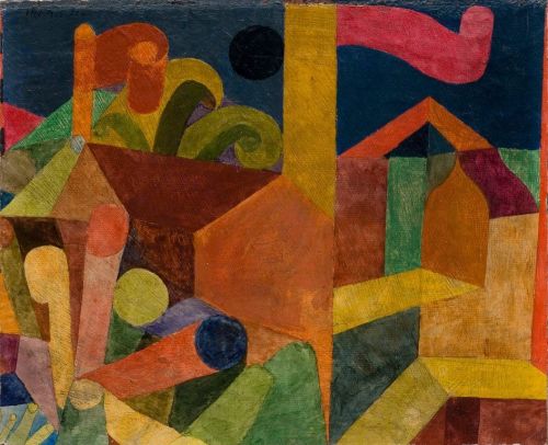 artist-klee:Landscape with flags, 1914, Paul