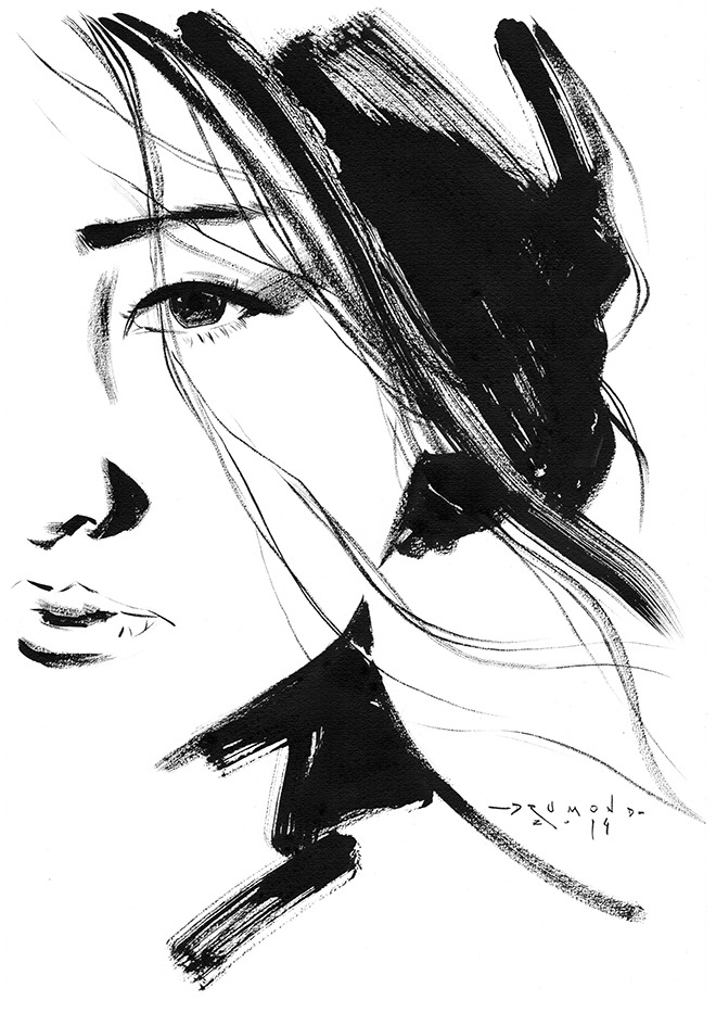 drumondart:  Ink wash paintingsChinese ink and brush on paper 