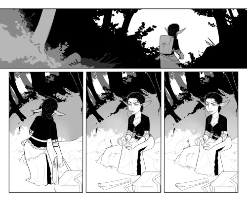 I worked on “Alfie” all day. A break from commissions every now and then sure is nice.  You can not comprehend how happy I am to be drawing bg’s other than that fucking tent. I am gonna put a lot more thought into backgrounds in chapter