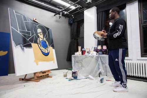 rxmcri: thesnobbyartsyblog: ASAP Ferg painting for ASAP YAMS for Art Basel. this is amazing.