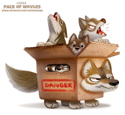 cryptid-creations: Daily Paint 2093. Pack of Wolves Daily Book and Prints available at: http://ForgePublishing.com/shop  For full res WIPs, art, videos and more: https://www.patreon.com/piperdraws Twitter  •  Facebook  •  Instagram  •  DeviantART​