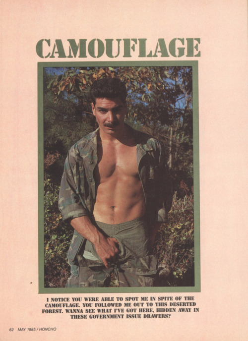 From HONCHO magazine (May 1985) Photo series called &ldquo;Camouflage&rdquo; photo by MaleXp